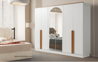 Asya 6 Kapılı Mdf Gardırop