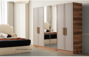 Latte 6 Kapılı Mdf Gardırop
