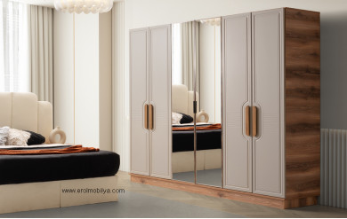 Latte 6 Kapılı Mdf Gardırop